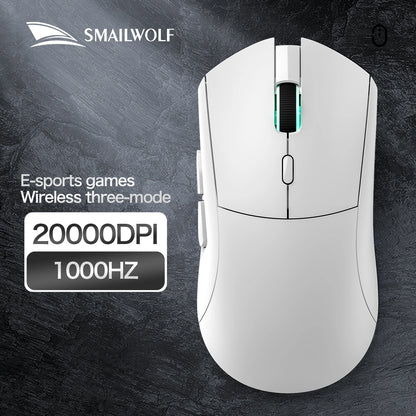 SMAILWOLF RS7 Bluetooth trådløs gamingmus, tre tilstande, PAW3311, makroprogrammerbar mus til laptop, gaming og kontor