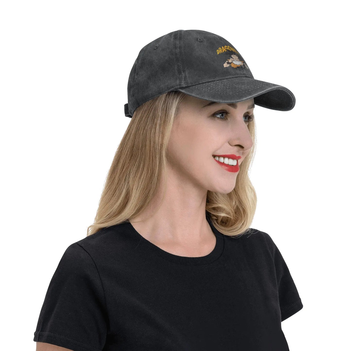 Retro DBZ dragon ball Goku Eating Ramen Baseball Caps Unisex Distressed Washed Sun Cap Outdoor Summer Adjustable Fit Hats Cap, Produit gaming premium Fraquane