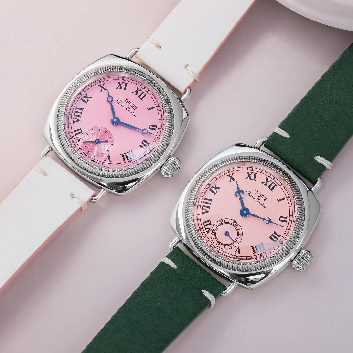 THORN T002 Watch Tribute to Classic Oyster Style Antique Pillow Shaped Watch, Retro Watch, Men's and Women's Couple Watches