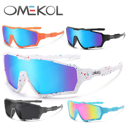 OMEKOL New UV400 Cycling Sunglasses Men Women Softball Fishing Hiking Running Eyewear Outdoor Goggles Baseball Sport Sun Glasses
