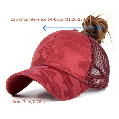 Women's Ponytail Baseball Caps Spring Summer Mesh Sun Hat Running Snapback Hat Female Adjustable Girl Outdoor Visor Hats