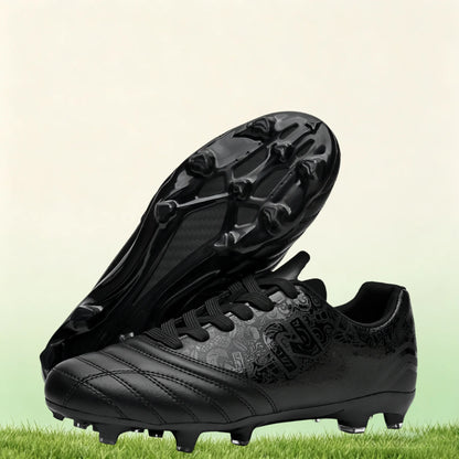 Chaussures de football multi-clous AG/FG pour adultes, tige en PU confortable, crampons antidérapants et résistants à l'usure pour les jeux en plein air sur gazon artificiel