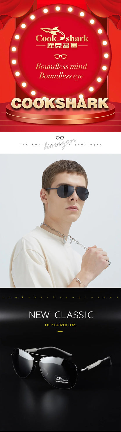 Cook polarizer color-changing sunglasses male driver fishing sunglasses day and night driving special glasses tide