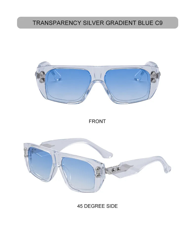 Polarized Steampunk Square Sunglasses Men 2026 Luxury Brand Punk Big Frame Driving Sun Glasses Fashion Eyewear For Male Shades