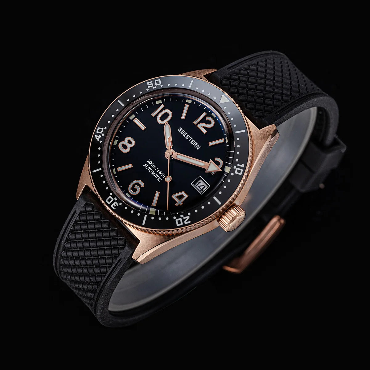 SEESTERN Diver Men's Watch Automatic Mechanical Wristwatches NH35 Movement Ceramic Bezel 20Bar Waterproof Sapphire Luminous S434-2