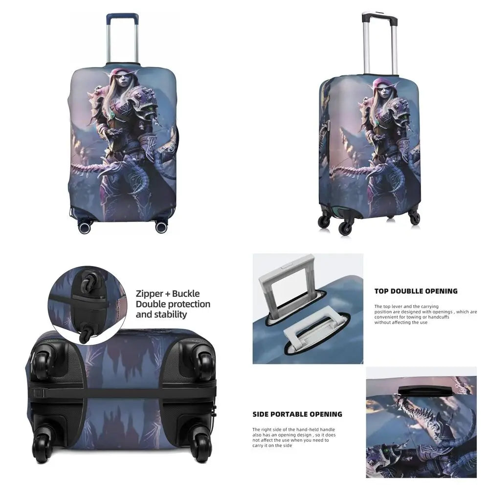World Of Warcraft Sylvanas Windrunner Suitcase Cover Travel Holiday Fun Luggage Supplies Protection
