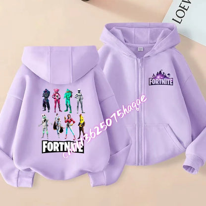 Nowa dziecięca bluza z kapturem Fortnites na zamek, kreskówkowa anime, casualowa i oddychająca kurtka dla chłopców, odzież dziecięca na wiosnę 2026