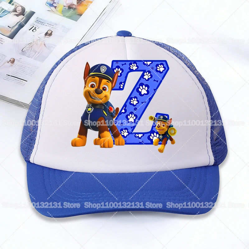 PAW Patrol Mesh Baseball Caps Cartoon Chase Letter Adult Kids Sports Hats Anime Summer Outdoor Sunshade Peaked Cap Boy Girl Gift