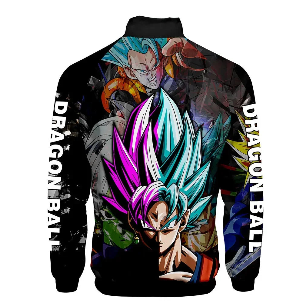 Anime Goku Dragon Ball Jacket Men Women Harajuku Hip Hop Japanese Zip Up Hoodies Goku Clothes Stand Collar Sweatshirt