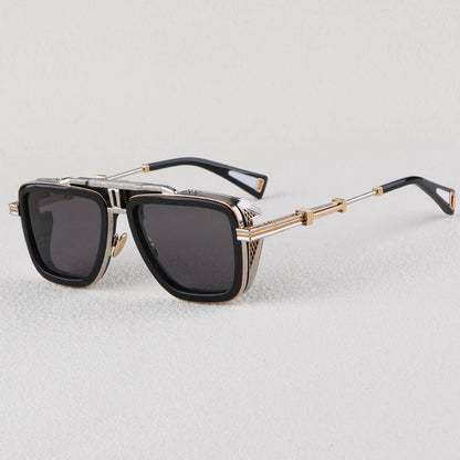 Gto Square Alloy Thick Frame Gradient Sunglasses for Men and Women High Quality Brand Designer uv400 Outdoor Trendy Eyeglasses