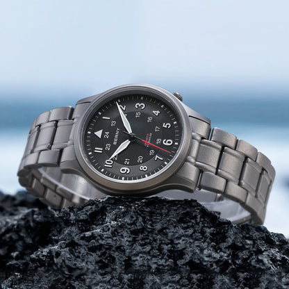 BERNY Full Titanium Watches for Men Outdoor Quartz Men's Field Wristwatch VH31 Super Luminous Sapphire Easy Read Watch
