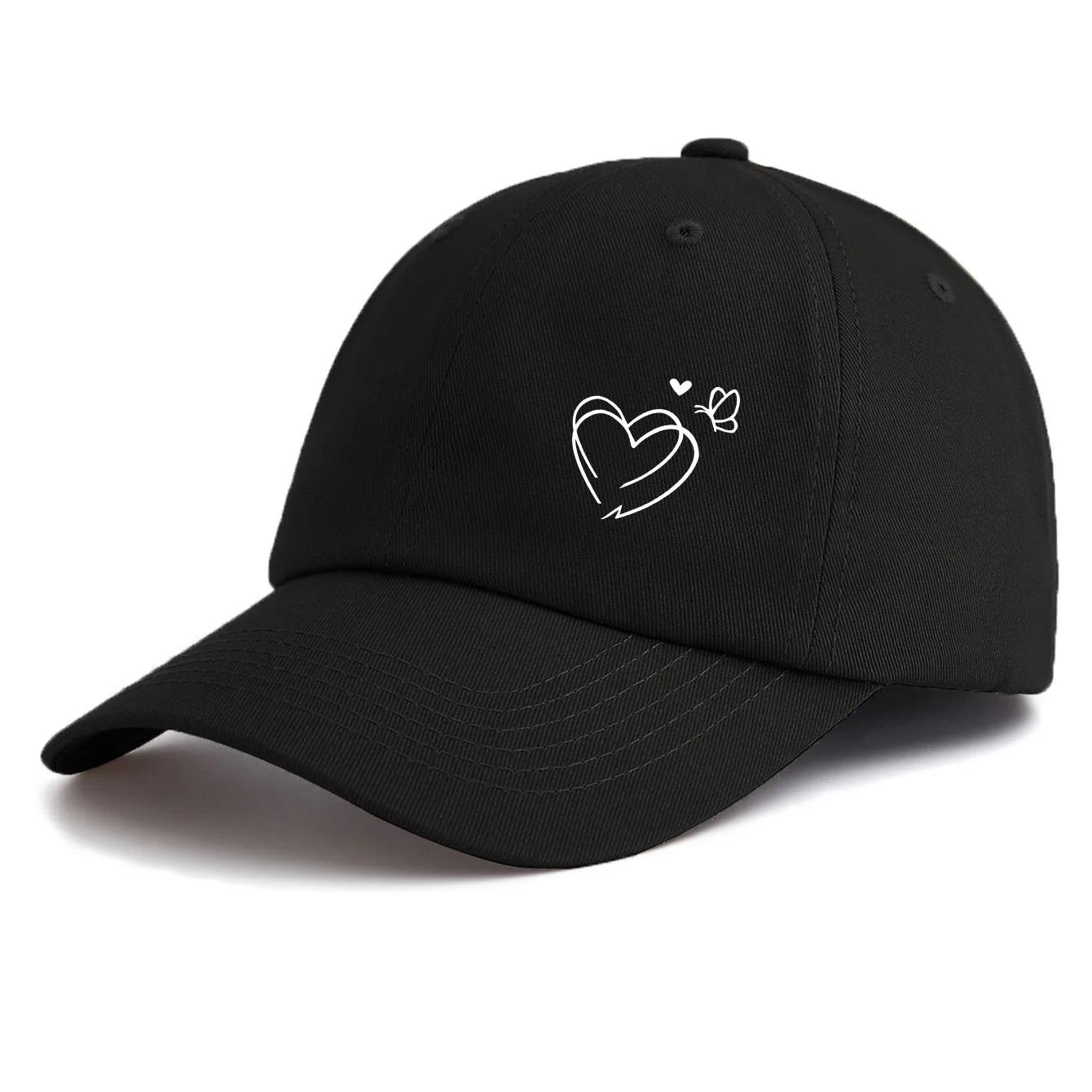 1pc Heart Butterfly Print  Baseball Cap for Adults,  Minimalist Retro Style Casual Soft Adjustable Dad Hat, Perfect As Gift