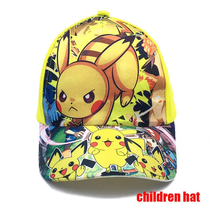 Pokemon Baseball Cap Pikachu Hat Pokemon Cosplay Hip Hop Cap for Girl Boy Children kids Anime Figures Toy Gift Cartoon Hat