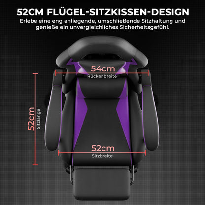 Ergonomic Gaming Chair with Lumbar Support Pillow & Headrest, Adjustable Gamer Chair with Footrest, Reclining PC Gaming Chair for Adults