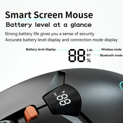 2.4G Bluetooth draadloze muis met schermweergave, 600mAh batterij met grote capaciteit en licht klinkende knoppen voor gaming en kantoor