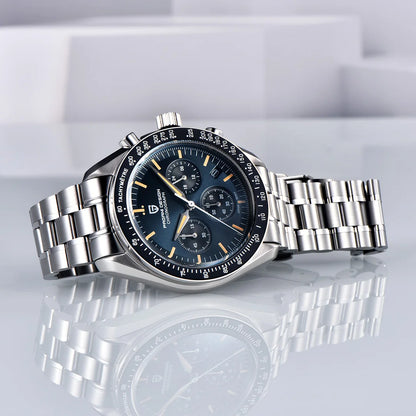 PAGANI DESIGN 2026 New Moon Watch Retro Luxury Quartz Watches For Men Stainless steel Luminous waterproof Sport Chronograph Man