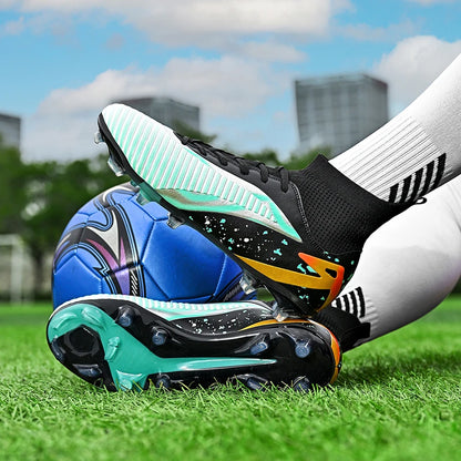 Nouvelles chaussures de football pour hommes, chaussures de sport, chaussures de futsal à cheville haute, chaussures de football de haute qualité, antidérapantes pour intérieur et extérieur, ultralégères, antidérapant