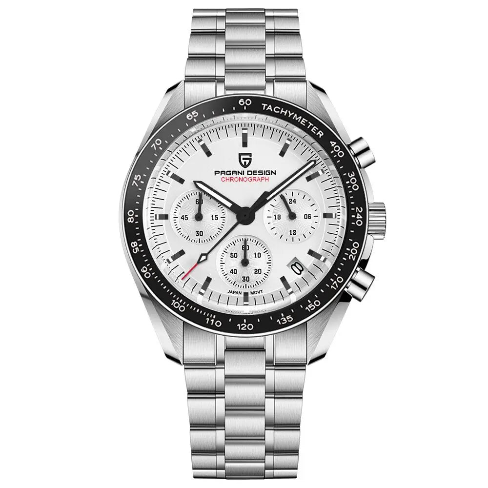 PAGANI DESIGN 2026 New Moon Watch Retro Luxury Quartz Watches For Men Stainless steel Luminous waterproof Sport Chronograph Man