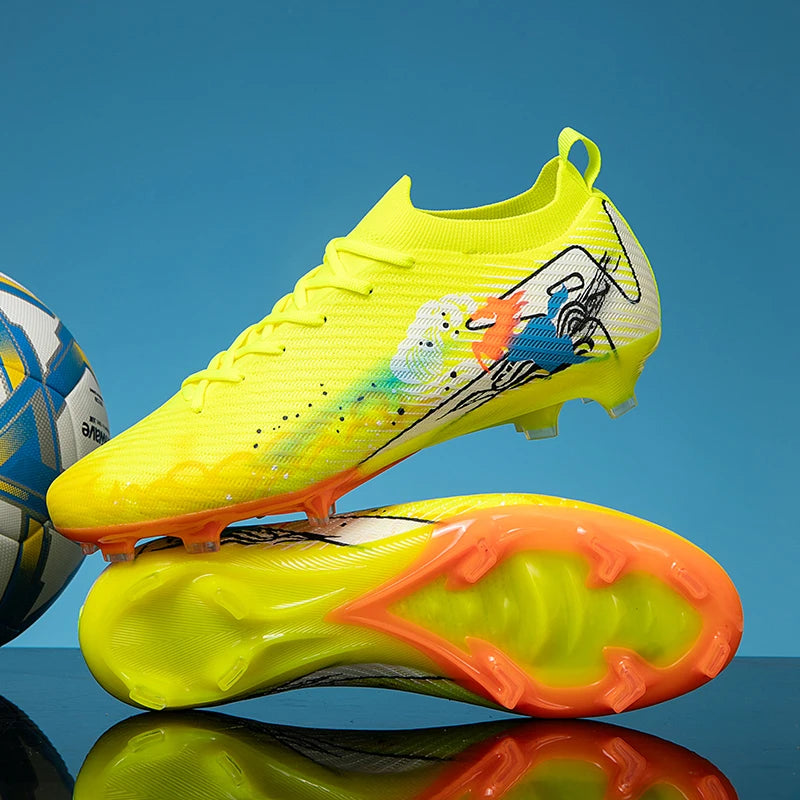 Nouvelles chaussures de football pour hommes, chaussures d'entraînement, chaussures de soccer, crampons longs FG, chaussures d'extérieur antidérapantes, chaussures de match ultralégères, livraison directe