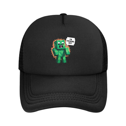 Vuxen Creepers stor urtavla videospel-trucker-keps nätbaseballkeps polyesterhatt solhatt justerbar racingkeps sommar