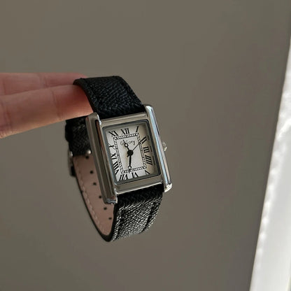 Luxury Square Small Watch Retro Womens Girls Quartz Watches Tiny Female Watch for Women Dresses Lady Fashion Gift for Girlfriend