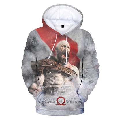 3D pop game God Of War printing Hoodies for men Kratos graphic hooded hoody kid fashion cool hip hop pullovers harajuku clothing