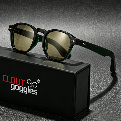 CLOUT GOGGLES Fashion Personality Rivet Sunglasses Women Men Square Frame Outdoor Travel Ultraviolet Protection Sun Glasses