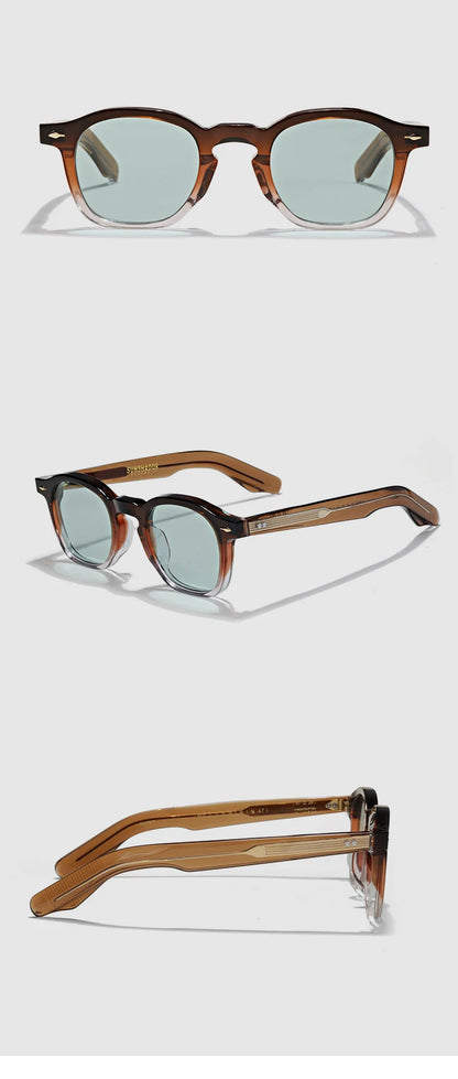 High QualityTortoiseshell Round Frame Handmade Sunglasses Designer Men Acetate Women's Beach Sun UV400 Sunglasses Can Be Carved