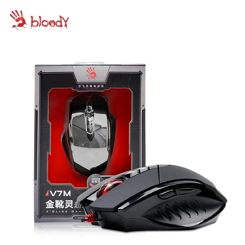 Жична мишка Bloody V7M с RGB, олекотен ергономичен дизайн, 4000dpi, за PC, офис, e-sports гейминг и макро програмиране, за CF LOL CS