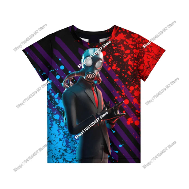 T-shirts Fortnite Anime para Menina, T-shirt Branca para Rapaz, T-shirts Cartoon para Bebé, Camisolas de Verão com Estampado Fofo, Tops de Disfarce