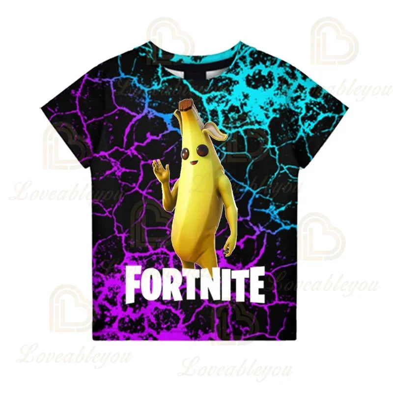 Detské letné tričko Fortnite Victory Royale Ninja Fashion 3D s krátkym rukávom, detské oblečenie s kreslenou potlačou