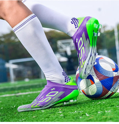 Nouvelles chaussures de football pour hommes, baskets antidérapantes, chaussures d'entraînement, bottes de football très vendues, crampons légers de haute qualité pour matchs sur gazon, mi-hautes pour l'extérieur