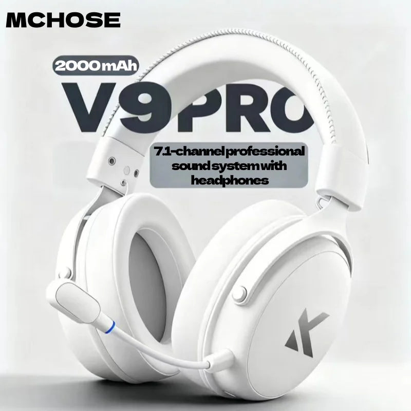 MCHOSE V9 Pro Gaming Wireless Headset 7.1 Surround Sound Headphones Noise Canceling Mic Low Latency Lightweight for PS5 PC SWITCH