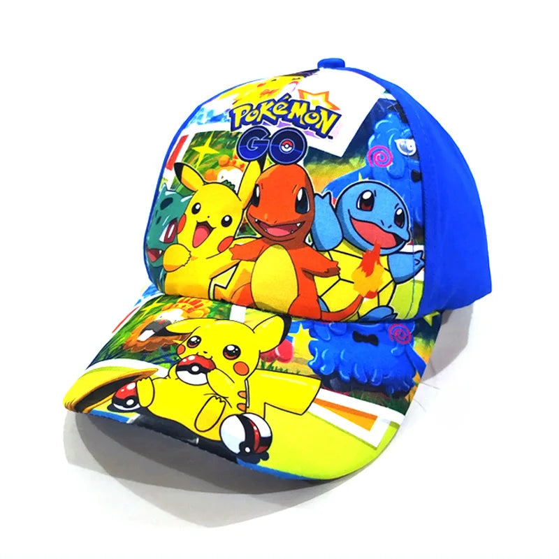 Cartoon Pokemon Baseball Cap Pikachu Hat Adjustable Pokemon Cosplay Hip Hop kids Girls Boys Anime Figure Toys children Gifts