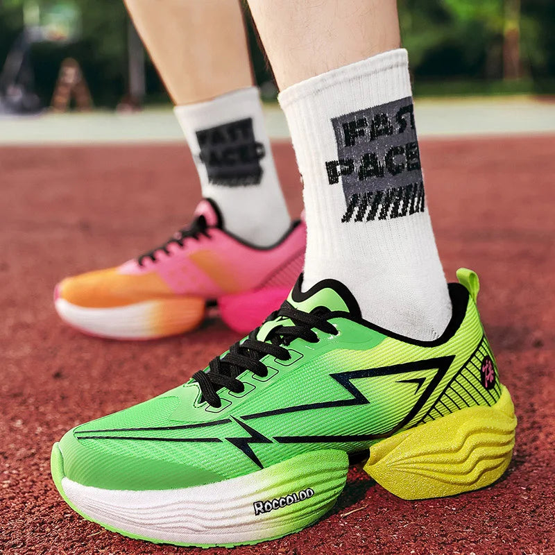 Couple Sports Shoes Professional Marathon Comfortable Jogging Shock-absorbing Training Shoes High Rebound Anti Slip Racing Shoes