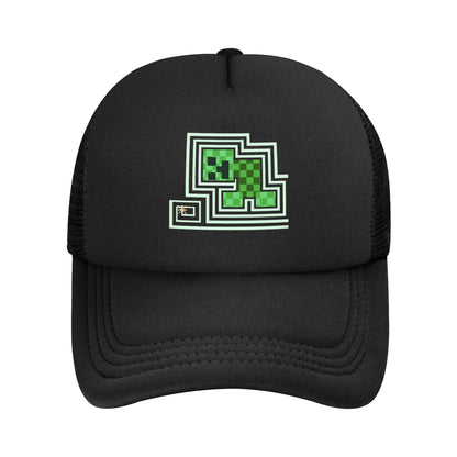 Vuxen Creepers stor urtavla videospel-trucker-keps nätbaseballkeps polyesterhatt solhatt justerbar racingkeps sommar