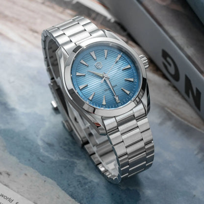 Montre Watchdives WD0006, mouvement VH31 à trotteuse fluide, verre saphir bombé, revêtement luminescent BGW9, étanche à 10 bars, 38 mm, style vintage
