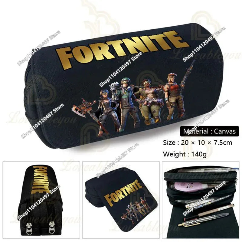 Fortnites Anime Pencil Bag Kawaii PencilCase Large Capacity Waterproof Handheld Cosplay Pencil Pouch Office Stationary Gift Toy