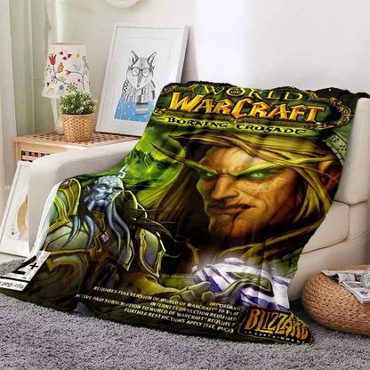World of Warcraft Art Blanket Flannel Blanket A World of Magic and Limitless Adventure Soft Comfortable Home Travel Blanket