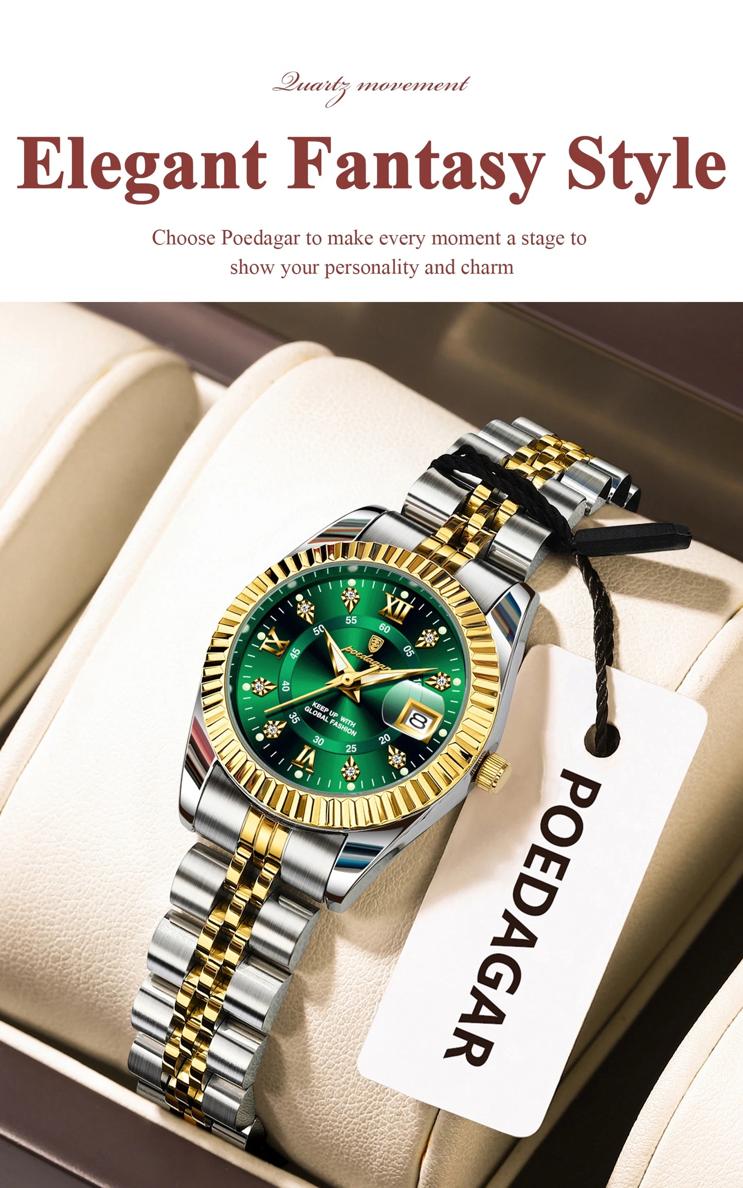 POEDAGAR Top Luxury Ladies Wristwatch Waterproof Luminous Date Casual Women Watch Stainless Steel Quartz Fashion Women's Watches
