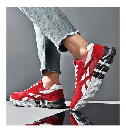 Brand Trend størrelse 46 47 48 slidstærke fitness-sneakers til mænd med støddæmpning, tyk sål og åndbare udendørs løbesko til mænd