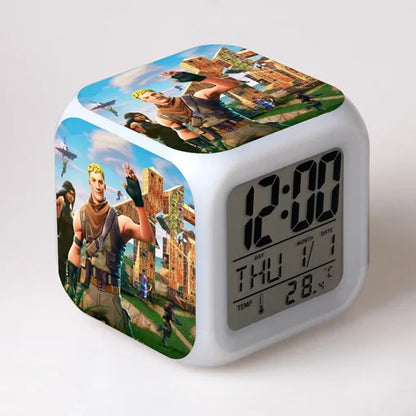 Fortnite Alarm Clock Cute Fashion Cartoon Personalized Creative Kawaii Minimalist LED Alarm Clock Gift for Friends' Birthday