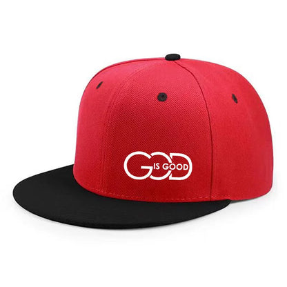 Unisex adjustable baseball cap street flat brim hat printed GOD IS GOOD casual headwear men and women fashion breathable outdoor