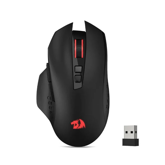 Mouse de gaming wireless Redragon M656 Gainer, 4000 DPI, 2.4Ghz, mouse wireless pentru gameri cu 5 niveluri DPI, 7 butoane macro, iluminare roșie LED