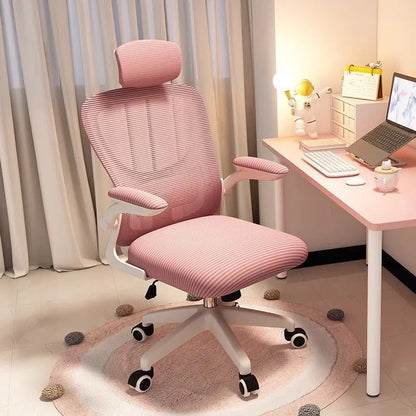 Chaise de jeu ergonomique pour ordinateur, avec dossier réglable en hauteur, assise confortable pour longues périodes, idéale pour la chambre et le bureau.