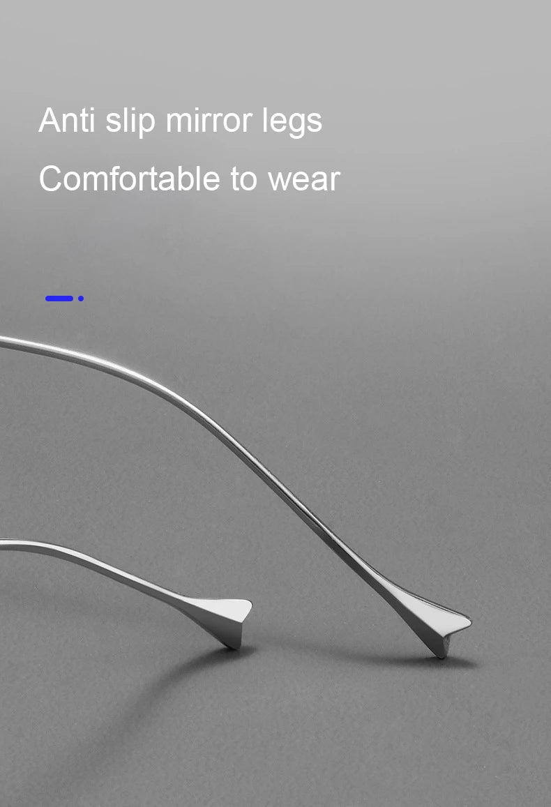 Men Pure Titanium Eyeglasses Frame Women Ultralight Rimless Glasses Blue Light Blocking Lens Prescription Myopia Reading Eyewear