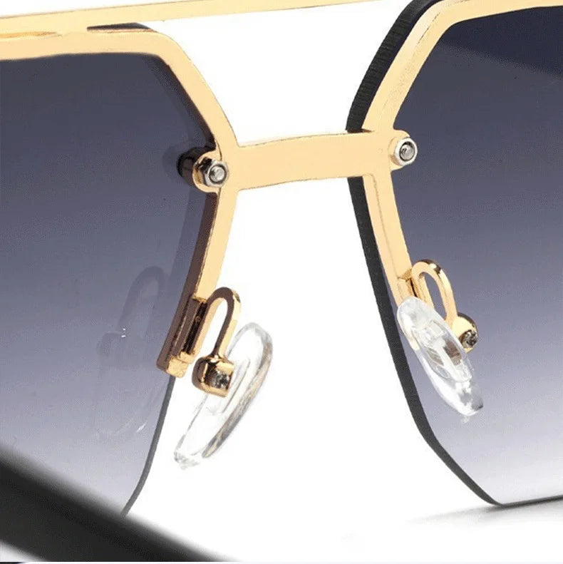 2026New Man Woman Sun Glasses Fashion Versatile UV400 Sunglasses High Quality Half-Frame Shades Unisex Double Beam Design Sunnie
