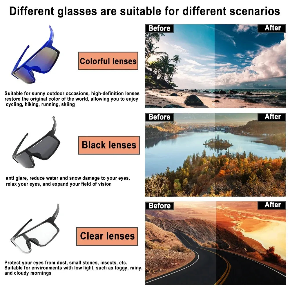 giant long-distance Cycling Glasses super light Men WomenAnti-Fog UV400 Protection MTB Bike Glasses with case