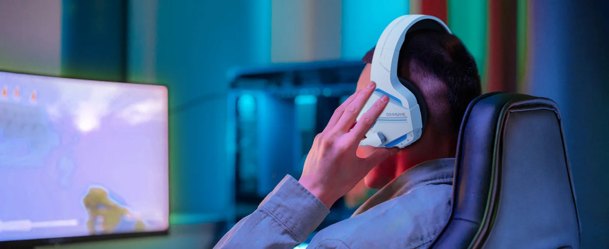 BINNUNE – casque de jeu sans fil 2.4GHz, Bluetooth 5.3, avec micro antibruit, multiplateforme pour PS5/PS4/Switch