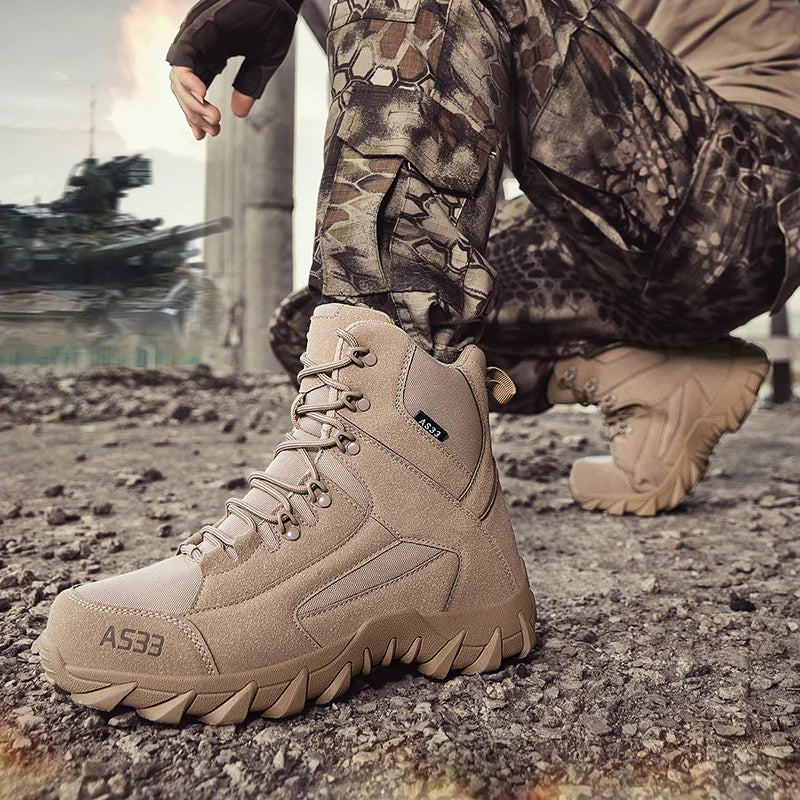 Chaussures de neige antidérapantes pour hommes, bottines montantes à plateforme, confortables et chaudes, bottes d'hiver pour hommes, bottes de couture dans le désert